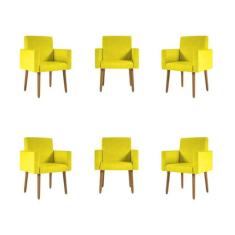 Kit 06 Cadeiras Poltronas Decorativa - Escritório - Recepção - B BALAQ
