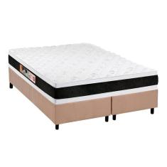 Cama Box King: Colchão Espuma D45 Castor Black E White Air Double Face + Base Clean(193X203)