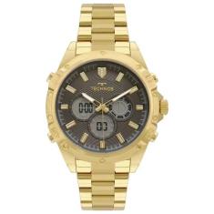 Relógio TECHNOS masculino anadigi dourado BJ3814AB/1P