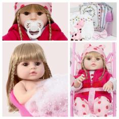 Bebe Tipo Reborn Girafinha Baby Alive Corpo de Vinil Pelúcia - Cegonha