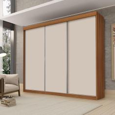 Guarda Roupa Casal Ambiente Florença 3 Portas De Correr Carvalho New Off White Pina - Luapa