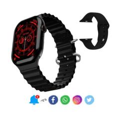 Relógio Smartwatch HW68 Max Series 8 46mm com Tela Infinita e 2 Pulsei