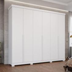 Guarda-Roupa Casal 267cm 6 Portas com Pés 100% MDF Linhares Espresso M