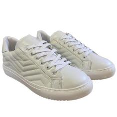Tênis Arezzo Branco Matelassê Amarração-Feminino