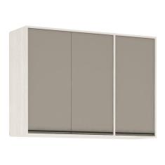 Armário Aéreo De Cozinha 120cm 3 Portas 5 Prateleiras Linea