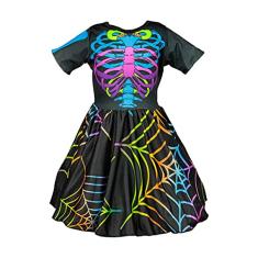 Fantasia Caveira Mexicana Infantil Esqueleto de Halloween M 5-8