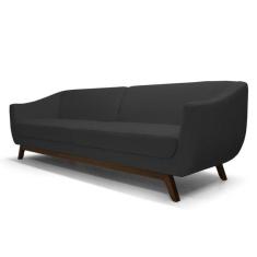 Sofá Atenas 3 Lugares 230cm C05 Corino Preto - Domi