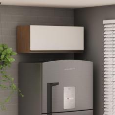 Armário Aéreo Basculante para Cozinha 70cm 1 Porta Conecta Genialflex Ébano/Off White