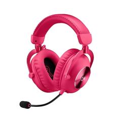 Headset Gamer Sem Fio Logitech G PRO X 2 LIGHTSPEED Com Microfone Removível, Drivers de Grafeno 50mm, Conexão Bluetooth, USB e 3,5 mm, Compatível com PC, PS5, PS4, Switch - Rosa Magenta