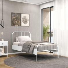 Cama Solteiro 88cm Tubular Julia Yescasa Branco