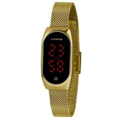 Relógio Feminino Lince Led Digital Ldg4641l Pxkx Dourado