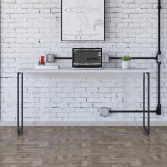 Mesa Dynamica 150x50x75cm Branco Chess - Est.preta Branco Chess - Est.preta