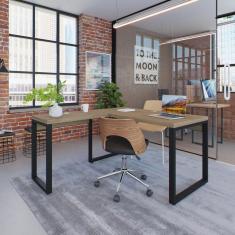 Escrivaninha em L Yon Operacional 135x70x75 Vermont/Preto