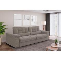 Sofá Linho 4 Lugares Retrátil e Reclinável 230m Majestoso Espresso Móv