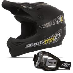 Capacete Motocross Off Road Liberty Mx Pro + Óculos 788 Preto - PRO TO