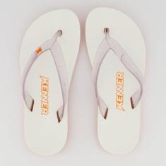 Chinelo Kenner New Summer Branco e Laranja, 39