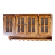Armário de Cozinha Aéreo Antique de Madeira 160 cm com 4 Portas Cruzet