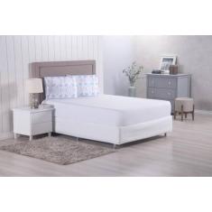 Jogo de Lençol Modern 3 Peças Queen Percal de Poliéster 300 Fios Azul 