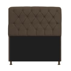 Cabeceira Estofada Lady 195 Cm King Size Com Capitonê Suede - Doce Sonho Móveis Marrom