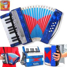 Acordeon Sanfona Infantil 8 Baixos 17 Teclas - Vermelho