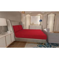 Jogo de Lençol Zono Enxovais Cama Queen 3 Peças Malha 100% Algodão Tomate