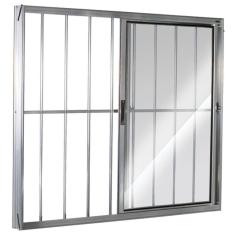 Janela de Correr 2 Folhas com Grade Direita Brilhante 100x120cm Ecosul Esquadrisul