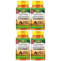 Kit Com 4 Vitaminas A 500 Mg 60 Capsulas 8000 Ui Unilife Original