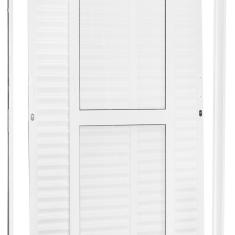 Porta Balcão de Aço 215x150cm 3 Folhas Moveis Ideal Crv Esquadrias Branco