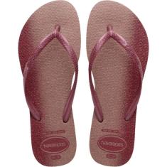 Chinelo Dedo Feminino Casual Borracha Com Glitter Havaianas Slim Gloss