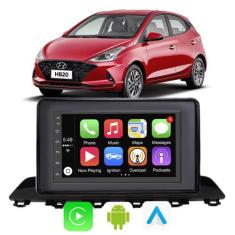 Kit Multimidia Android HB20 2020 - 2024 7 Pol Carplay + Moldura Painel