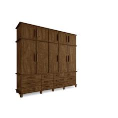 Guarda Roupa Berlim Quarto Casal 5 Portas 12 Gavetas com Maleiro Luapa