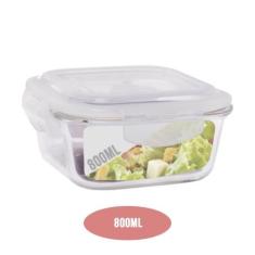Pote Vidro 800ML (Vai ao Forno, Microondas) Quad c/ Tampa - Quality Ho