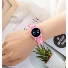 Relógio Infantil Digital Led Redondo pulseira silicone Desenho animado 3D flor urso eletrônico esporte Lançamento moda