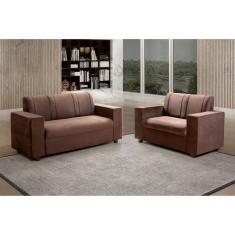Conjunto de Sofá Maceió 2 e 3 Lugares Marrom