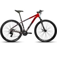 Bicicleta Aro 29 Alfameq Half Freio A Disco Bike 24 Marchas, Vermelho,