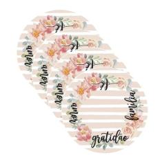 Sousplat Gratidão - NSW, 4 Peças, com base