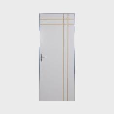 Kit Porta de Madeira Decorada 212x75cm com Batente de Aluminio 3,6cm Mantiqueira mgm