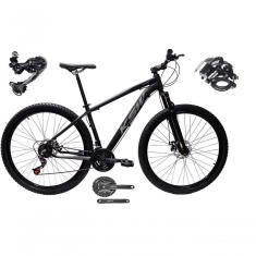 Bicicleta Aro 29 Ksw Xlt Shimano Deore E Altus 27v Freio Hidráulico Garfo Trava - Preto-prata Tam.19