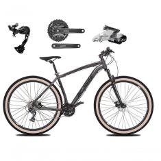 Bicicleta Aro 29 Ksw Xlt Alívio E Altus 27v Freio Hidráulico Garfo Trava Pneu Faixa - Grafite Tam.15