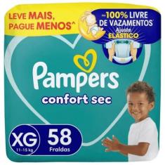 Fralda Pampers Confort Sec Fortbag XG com 58 unidades