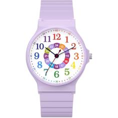 SOCICO Relógio analógico infantil para meninos e meninas, impermeável, com pulseira macia, relógio de pulso com tempo de aprendizagem, fácil de ler, para crianças de 3 a 12 anos