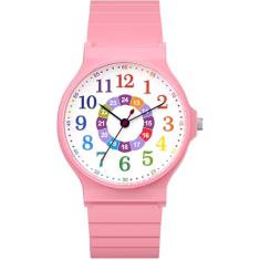 SOCICO Relógio analógico infantil para meninos e meninas, impermeável, com pulseira macia, relógio de pulso com tempo de aprendizagem, fácil de ler, para crianças de 3 a 12 anos
