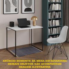 Escrivaninha Industrial Office Branca 120x53 Grécia Base Ferro Preto