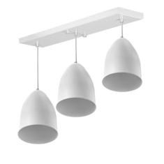 Lustre Pendente Sadan Triplo Base Retangular Branco - MARRYLUZ