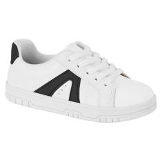 Tenis Molekinha Casual Menina 2562.112 Branco + Preto-Feminino