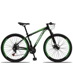 Bicicleta Aro 29 Dropp Aluminum 21v Freio a Disco Preto e Verde
