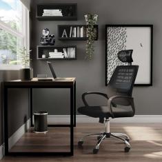 cadeira de escritório diretor giratória entirely preta