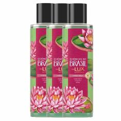 Kit com 3 Sabonetes Líquido Lux Essências do Brasil Botanicals Vitória Régia 300ml