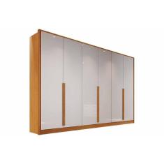 Guarda Roupa Casal Ibiza 6 Portas e 9 Gavetas Naturale/Off White - Bianchi