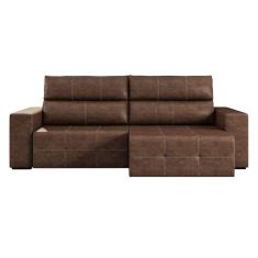 sofá 3 lugares retrátil e reclinável roma couro  264 cm